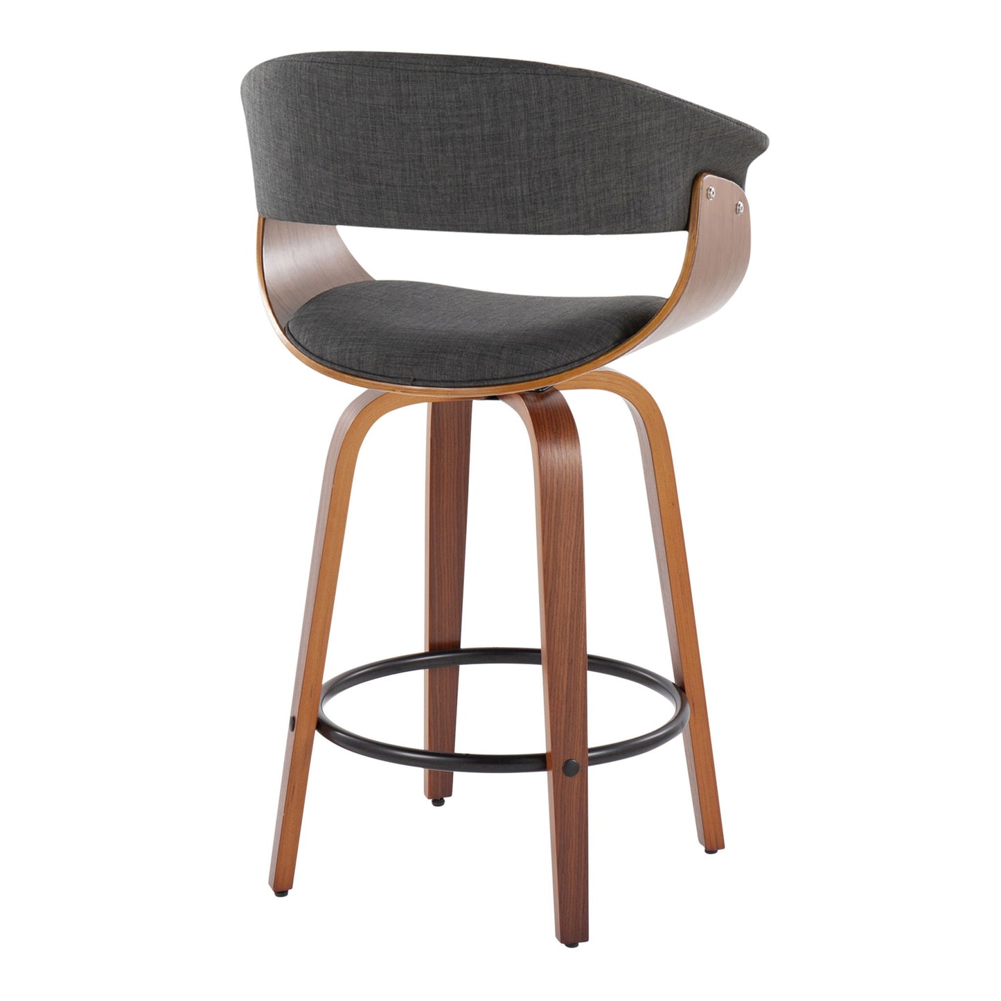 Vintage Mod - Mid Century Modern Fixed Height Counter Stool & Swivel With Round Footrest (Set of 2) Lumi Source