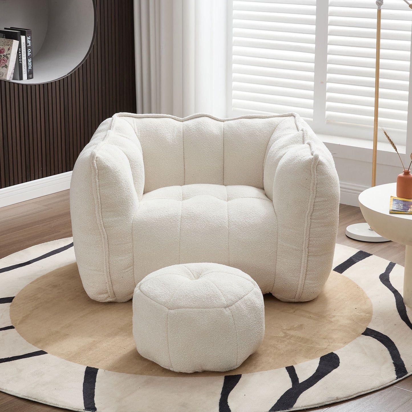 Soft Chenille Bean Bag Chair With High Resilient Foam Home Essentials