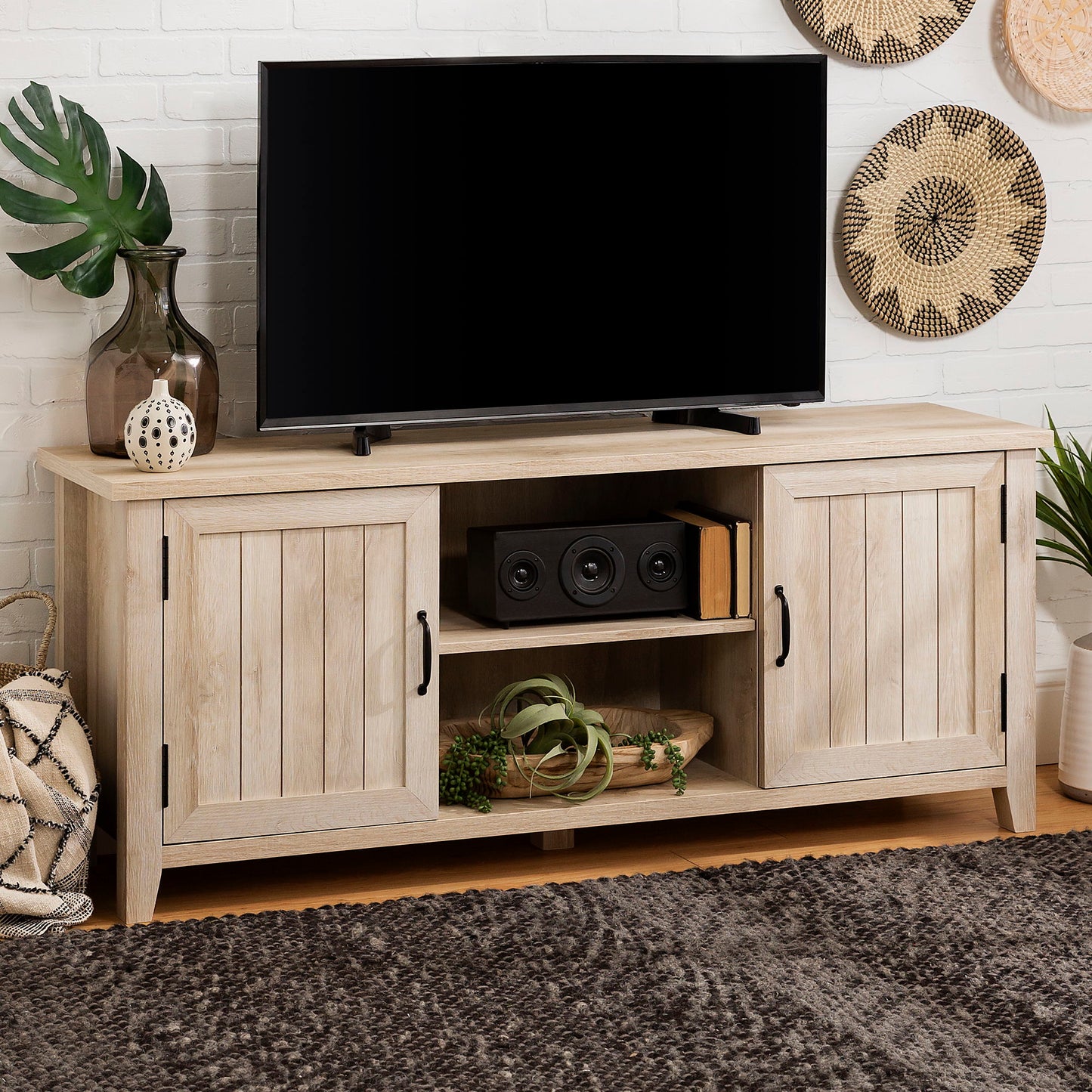 Classic Grooved Door TV Stand For Tvs Up To 65" Walker Edison