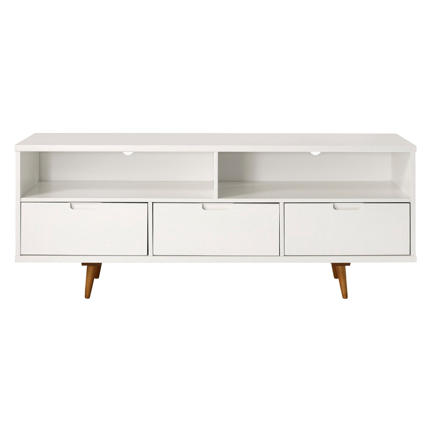 Mid-Century Modern Minimalist 3 Drawer Corner TV Stand For TVs Up To 58 Walker Edison