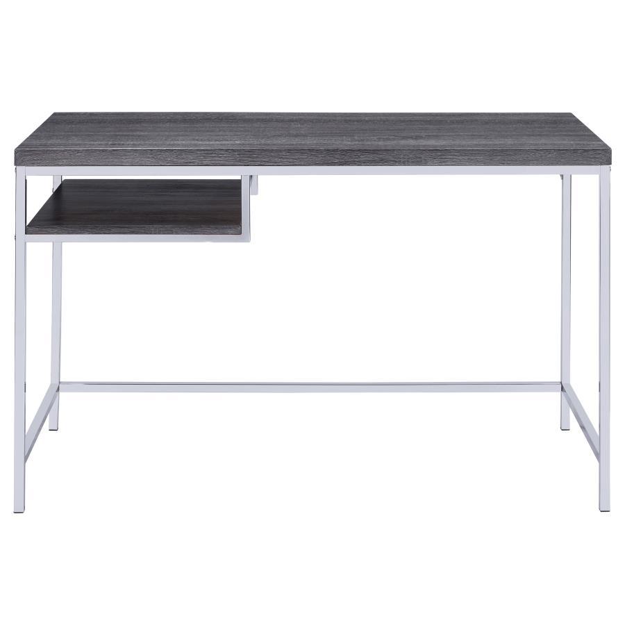 Kravitz - 1-Shelf Writing Desk - Weathered Gray CoasterEssence