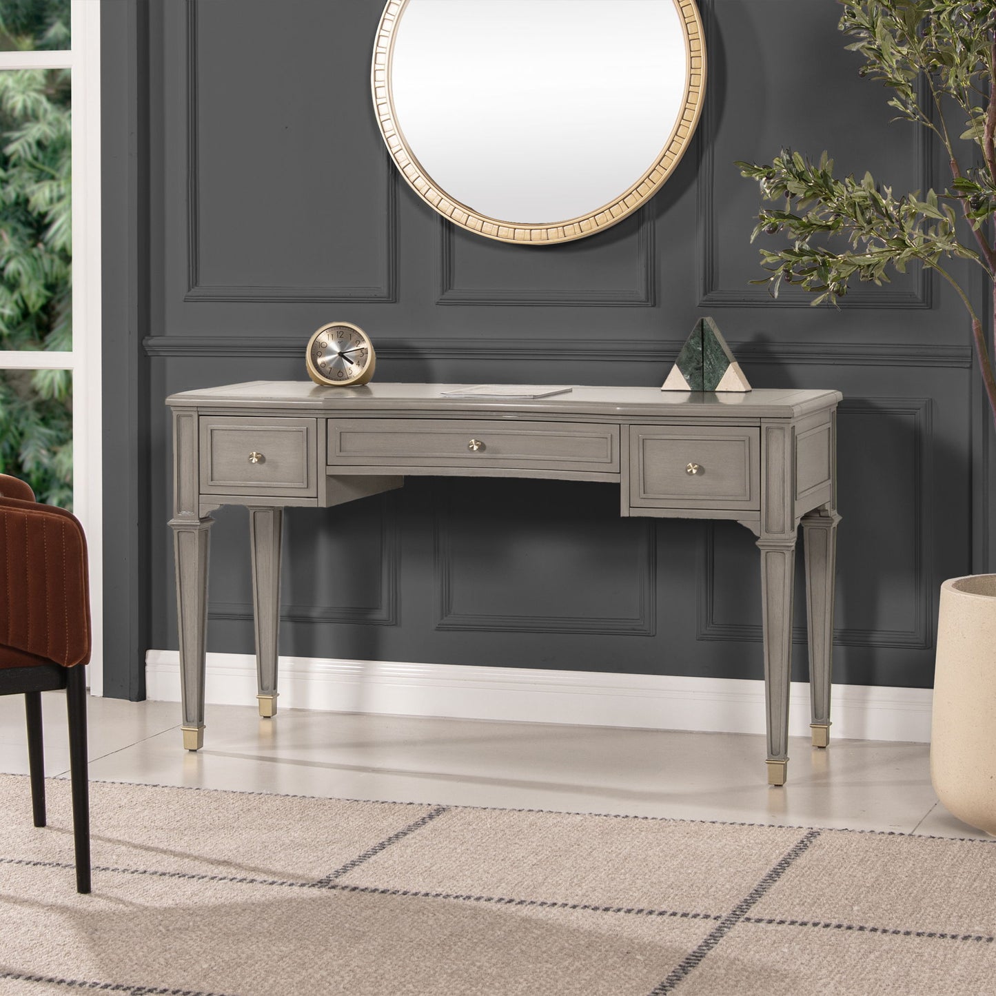 Dauphin - 3 Drawer Executive Desk Jennifer Taylor Home