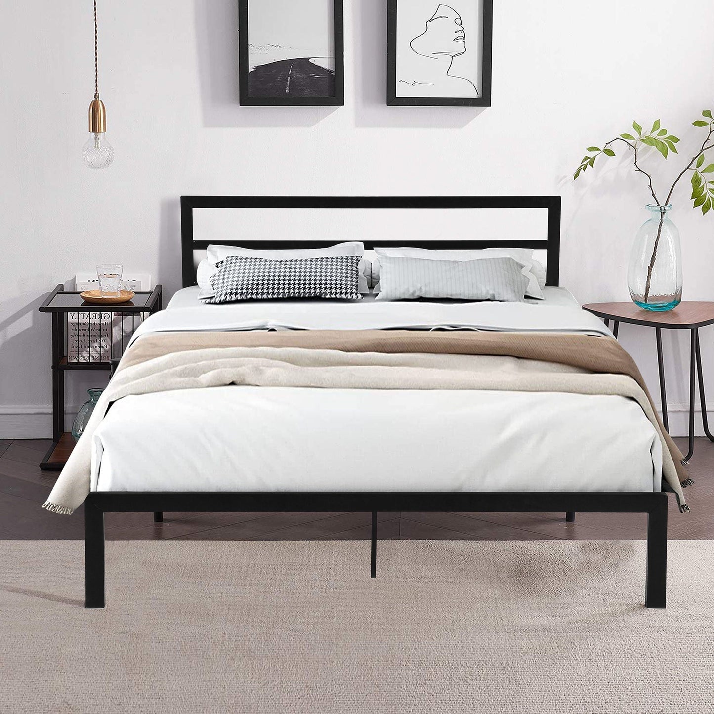 Metal Bed Frame With Headboard Home Essentials