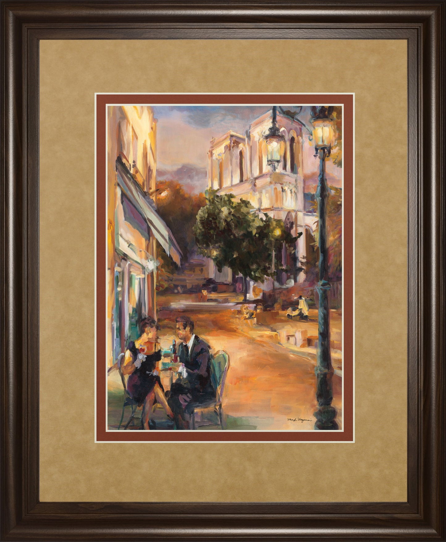 Twilight Time In Paris By Marilyn Hageman - Framed Print Wall Art - Gold - Snoozhouse