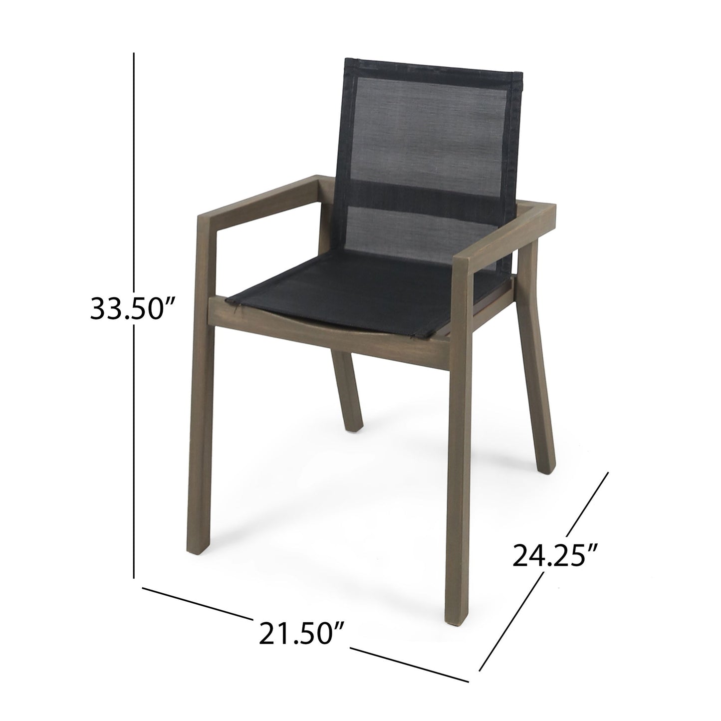 Belfast - Dining Chair With Acacia Wood Frame And Mesh Seating (Set of 2) Noble House