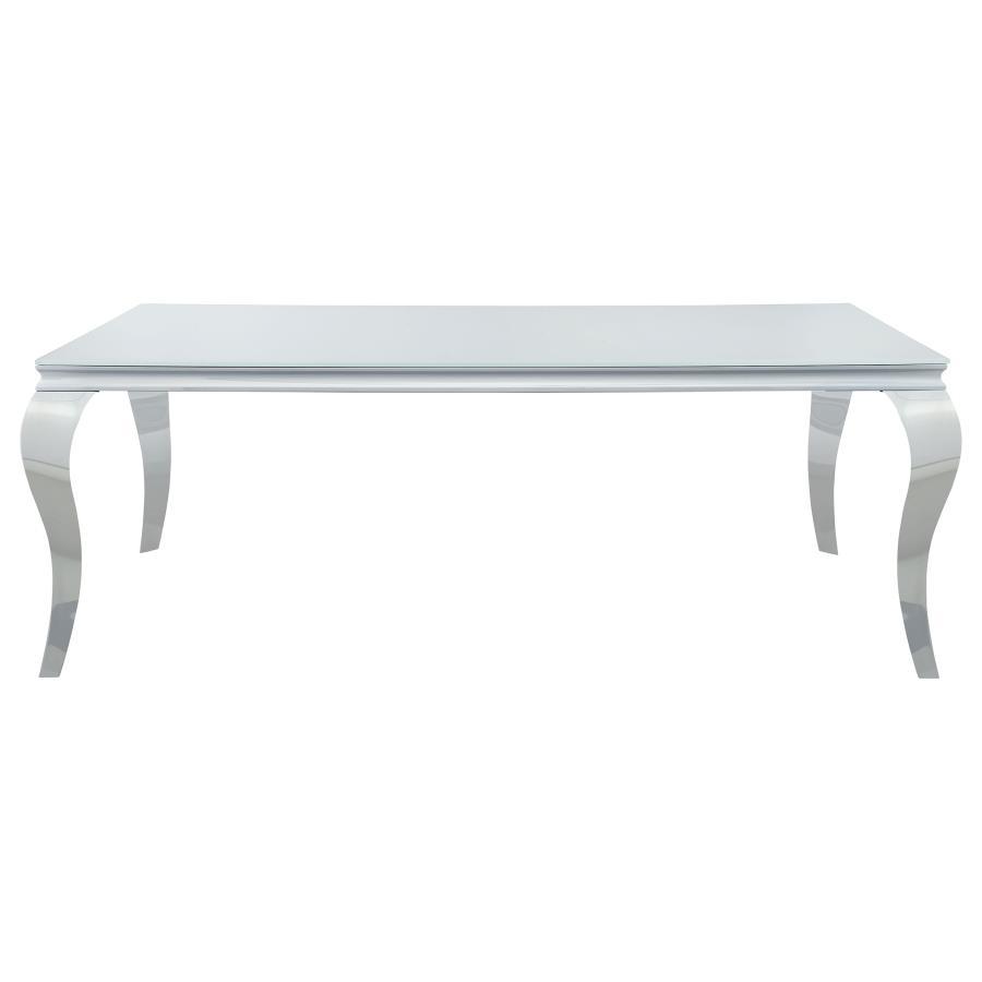 Carone - Rectangular Glass Top Dining Table CoasterEssence