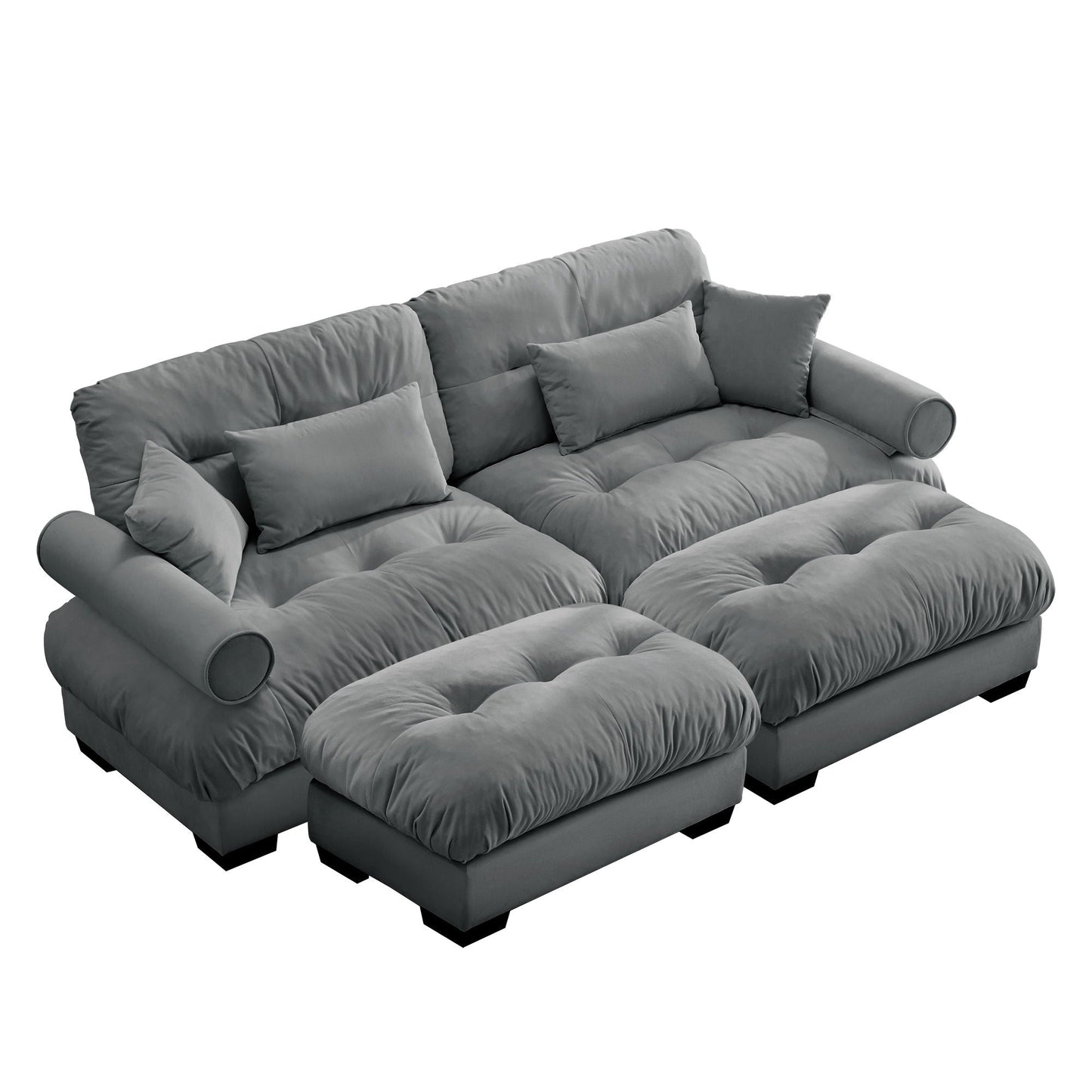 Super Comfort Oversized Modular Sectional Sofa With Movable Ottoman - Snoozhouse