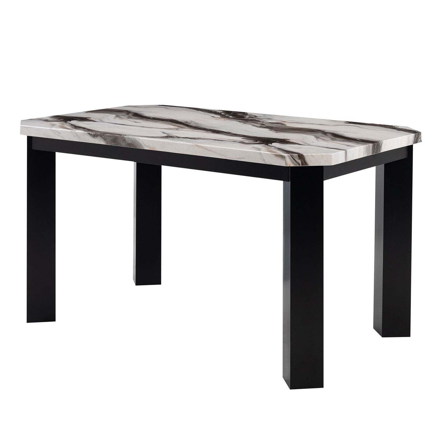 Magaly - Bar Table With Marbled Top Detail And Scalloped Edges - Dark Gray Global Furniture USA