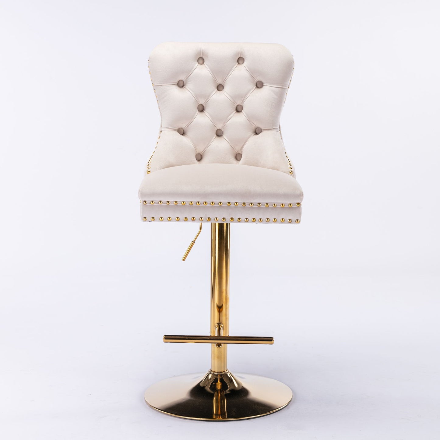 Thick Golden Swivel Velvet Barstools Adjusatble Seat Height From 25-33", Modern Upholstered Bar Stools With Backs Comfortable Tufted For Home Pub And Kitchen Island (Set of 2) Home Essentials