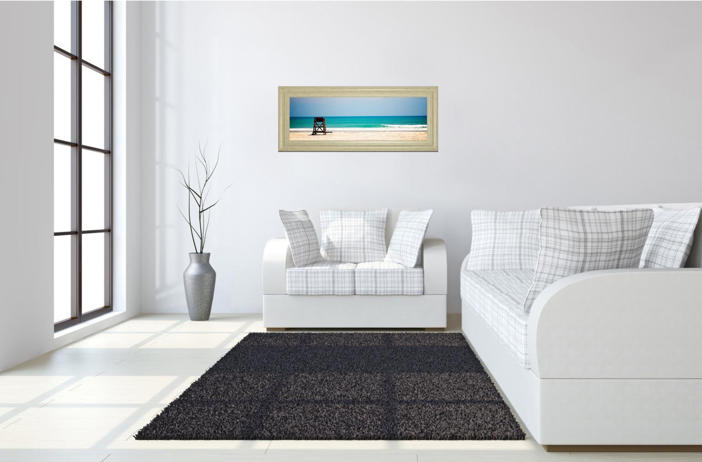 Off Duty By Gail Peck - Framed Print Wall Art - Blue Classy Art