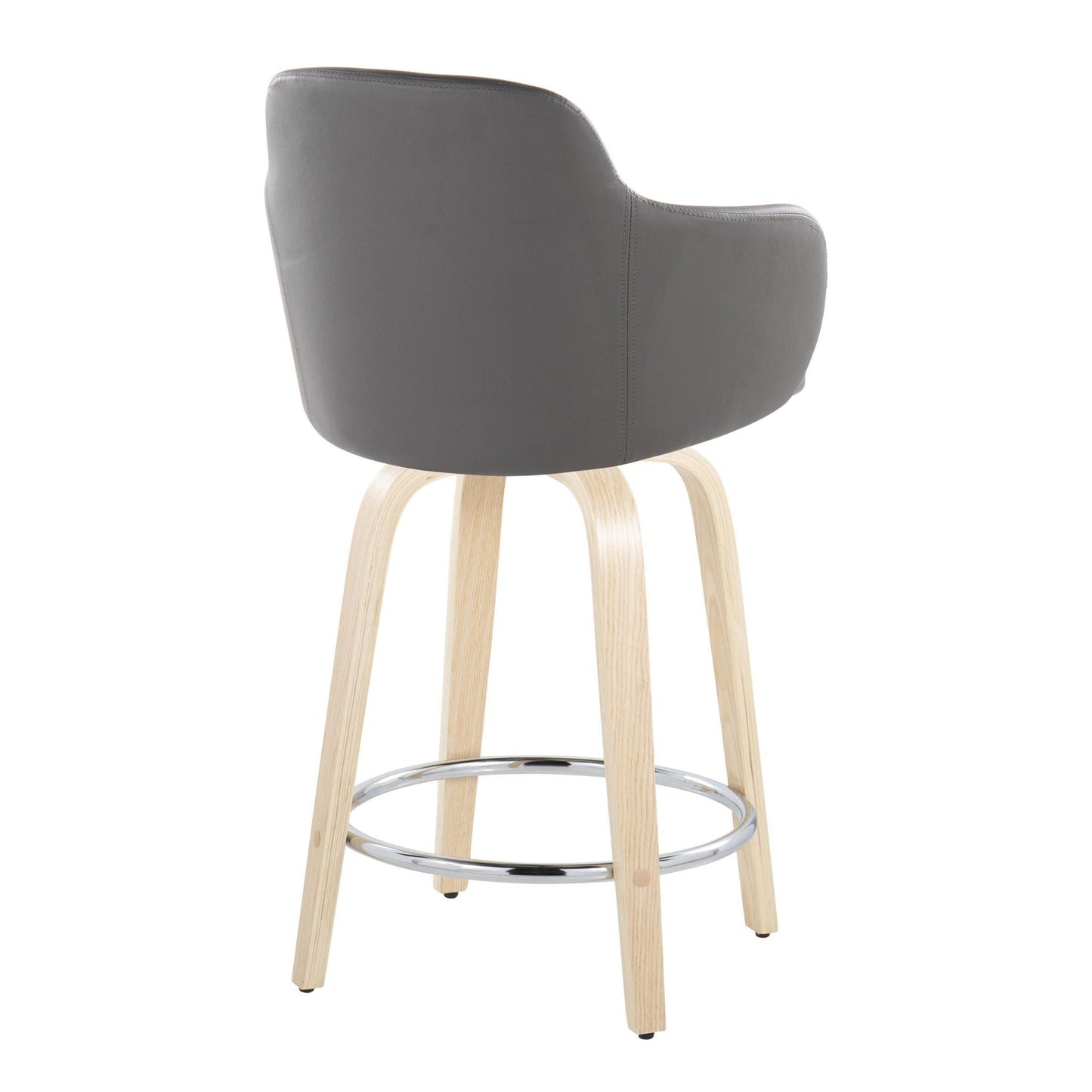 Boyne - Contemporary Fixed Height Counter Stool & Swivel With Round Footrest (Set of 2) Lumi Source