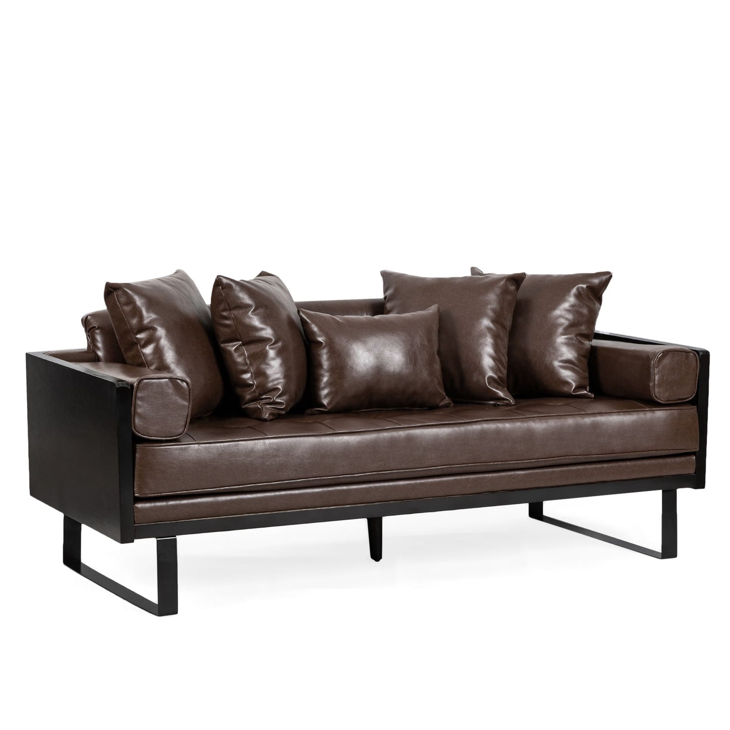 Contemporary Oversized Loveseat With Accent Pillow Noble House