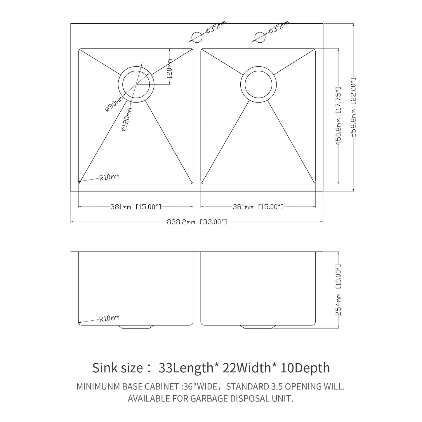 Modern Farmhouse Double Bowl Drop In Sink With 50 / 50 Split Design Stainless Steel - Brushed Nickel Daily Nest