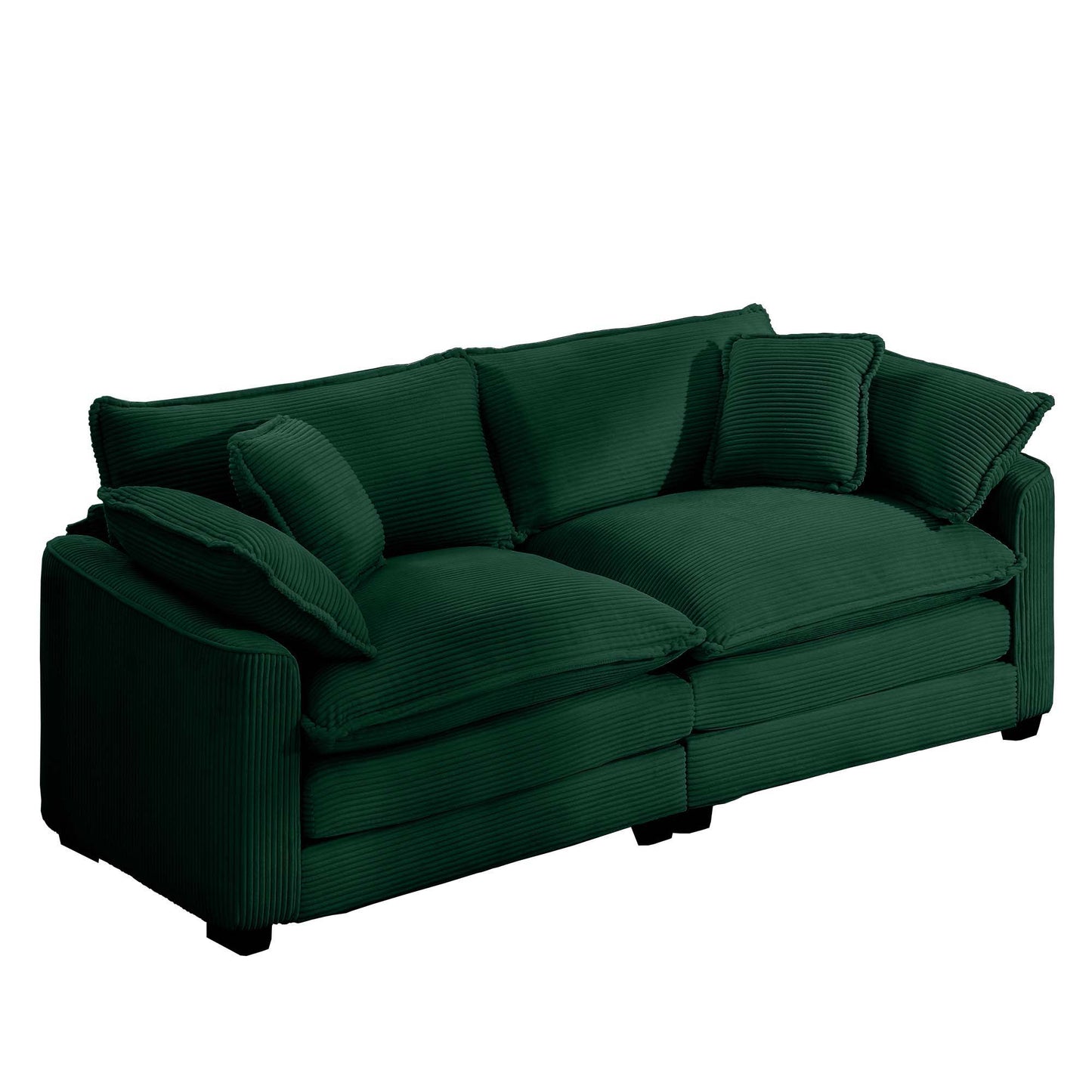 Modern 2 Seater With 4 Pillows, Upholstered Deep Seating Loveseat Home Essentials
