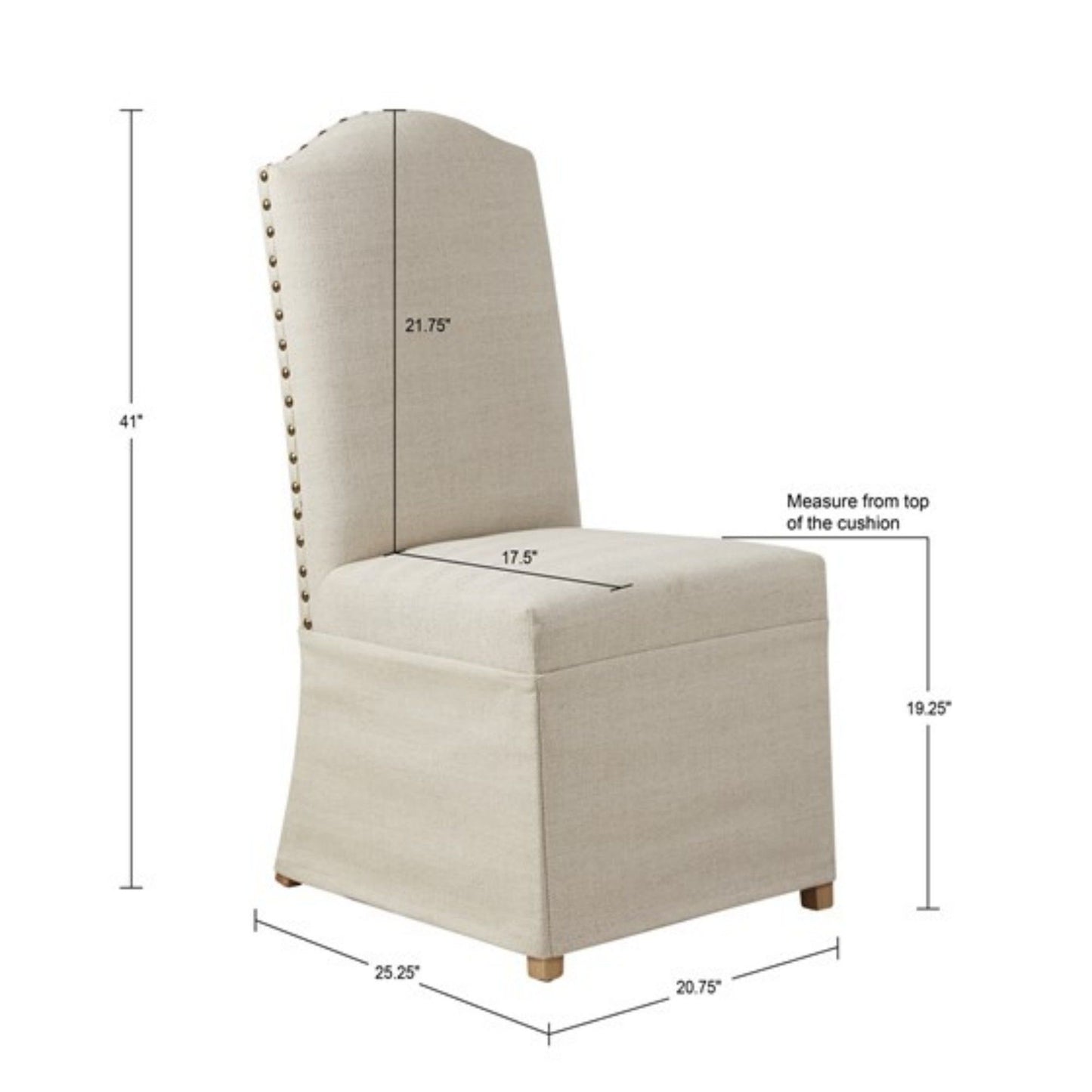 Dining Chair With Skirts (Set of 2) - Beige JLA