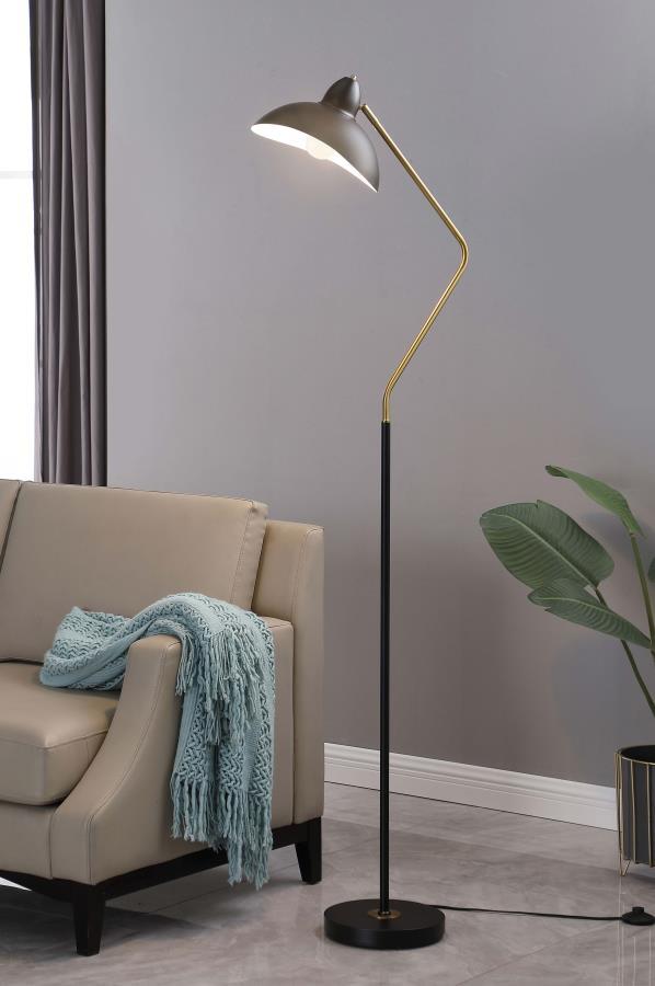 Lucien - Dome Shade Metal Task Floor Lamp - Black Coaster Fine Furniture