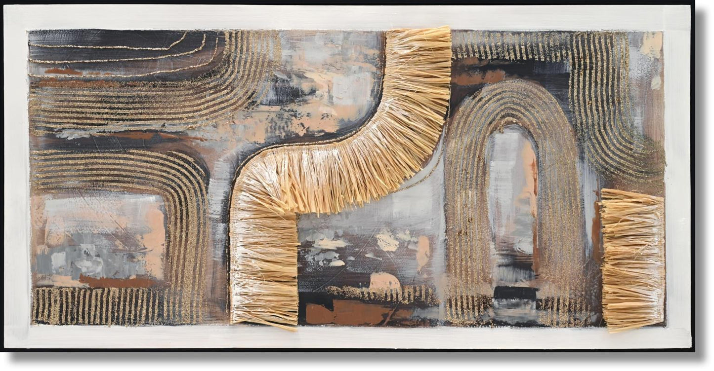 Woven Earth Tides - 28" x 56" Framed Wall Art Classy Living