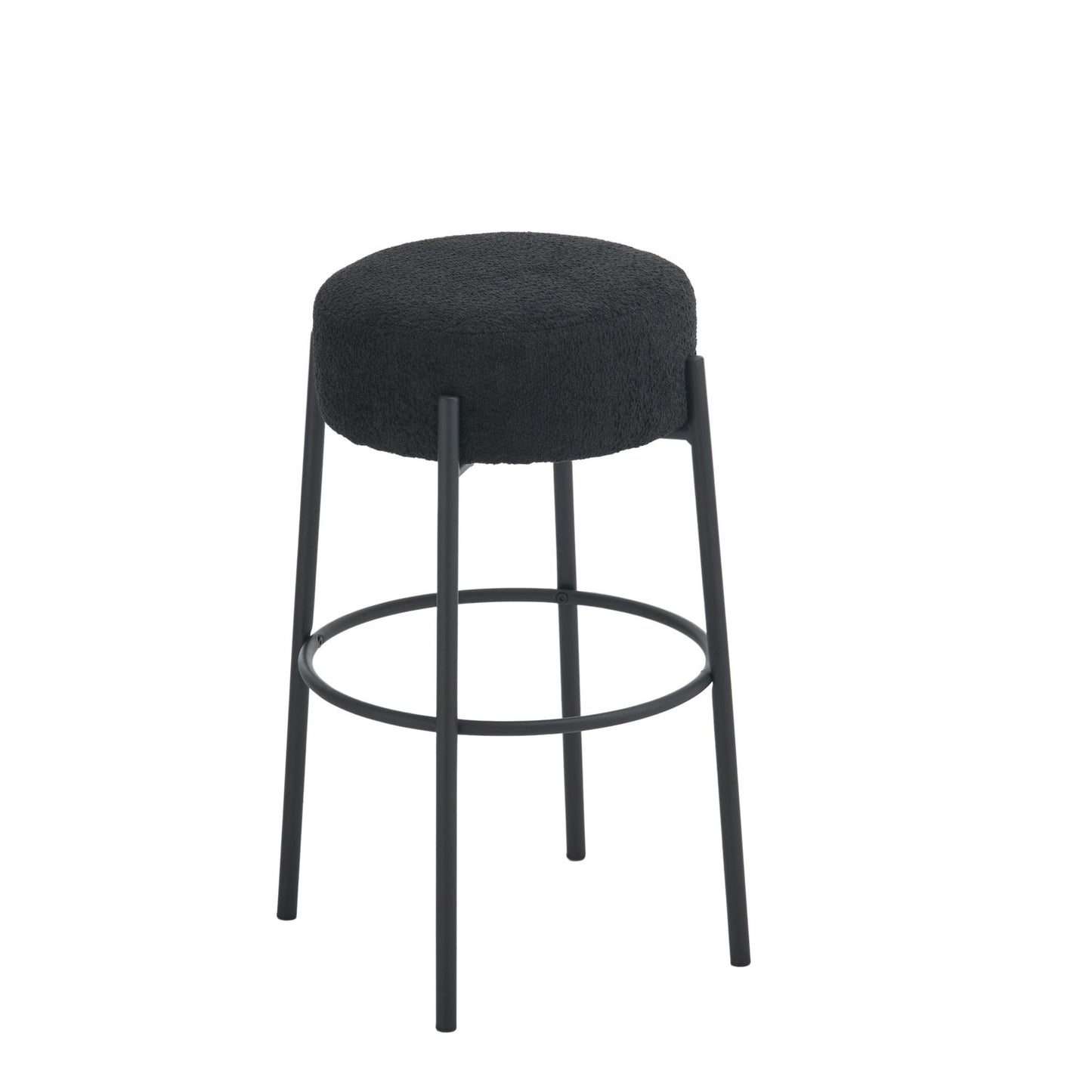 Round High Bar Stools (Set of 2), Contemporary Upholstered Dining Stools For Kitchens, Coffee Shops And Bar Stores Home Essentials