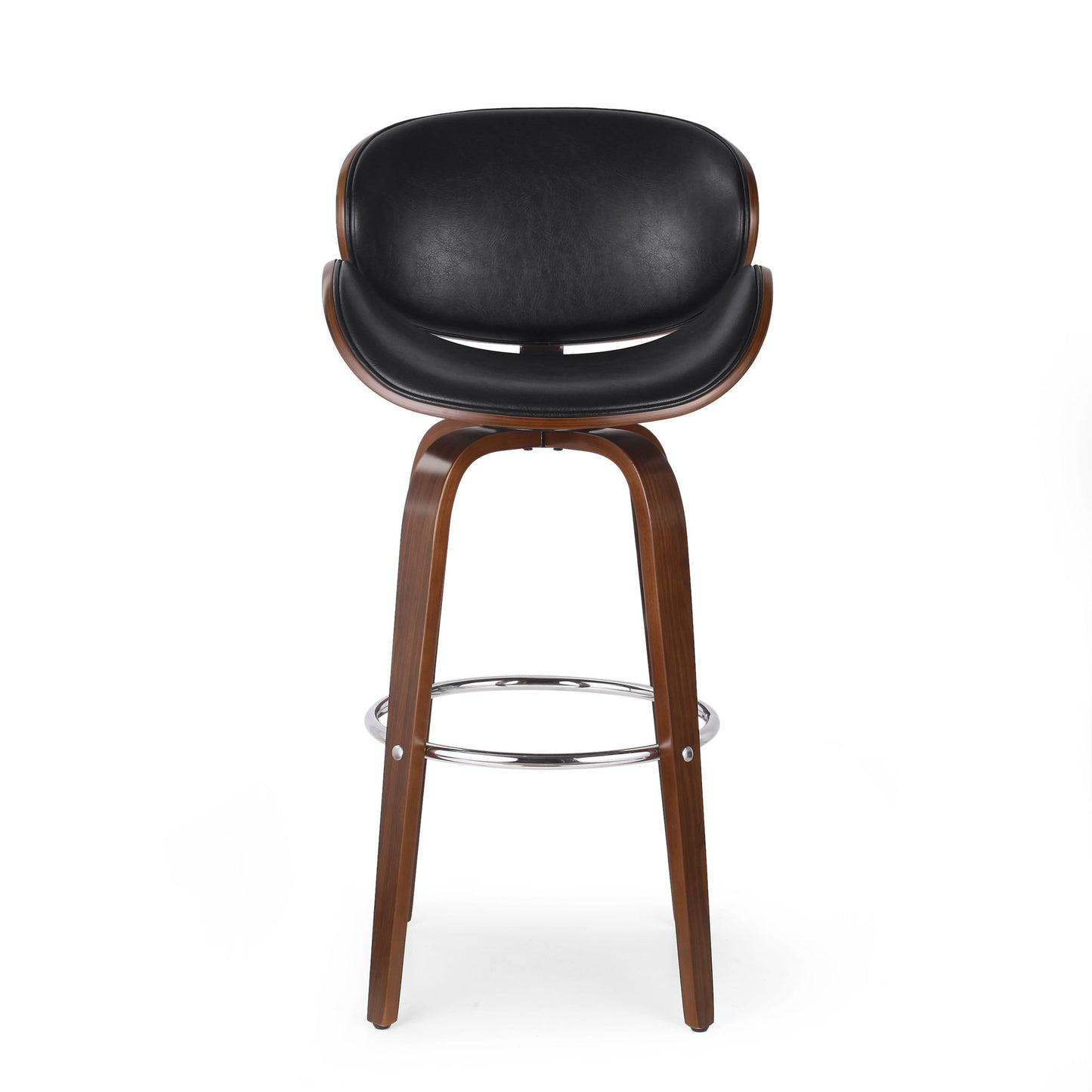 Lumos - Mid Century Modern Upholstered Swivel Barstool Noble House