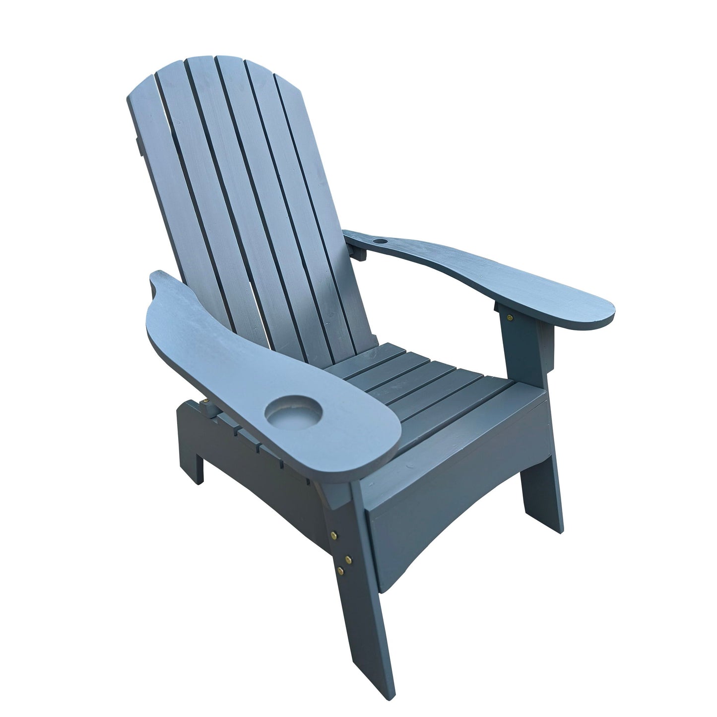 Outdoor Or Indoor Wood Adirondack Chair With An Hole To Hold Umbrella, On The Arm Home Essentials