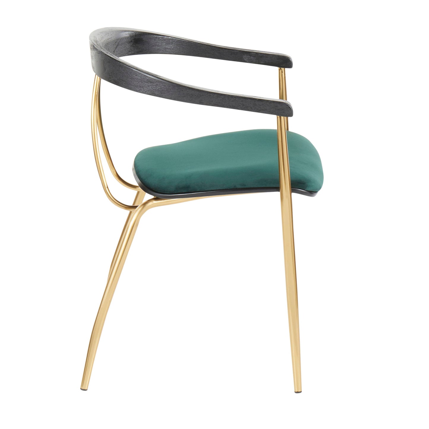 Vanessa - Contemporary Chair (Set of 2) - Gold / Green - Black Lumi Source