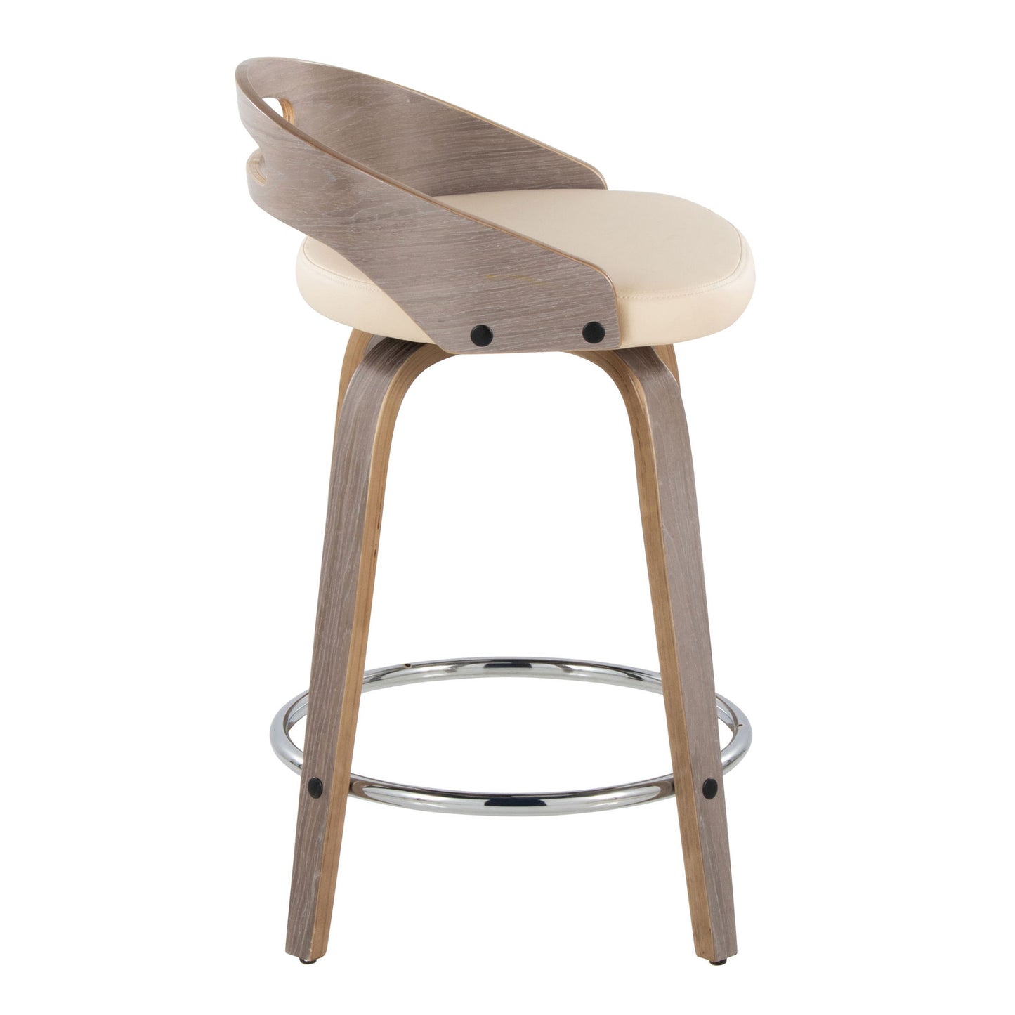 Cassis - Mid Century Modern Fixed Height Counter Stool With Swivel With Round Footrest (Set of 2) Lumi Source