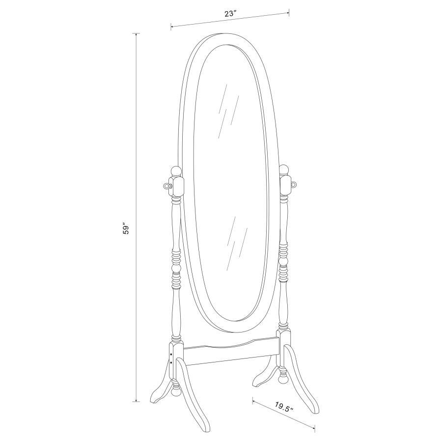 Foyet - Wood Adjustable Length Cheval Mirror CoasterEveryday