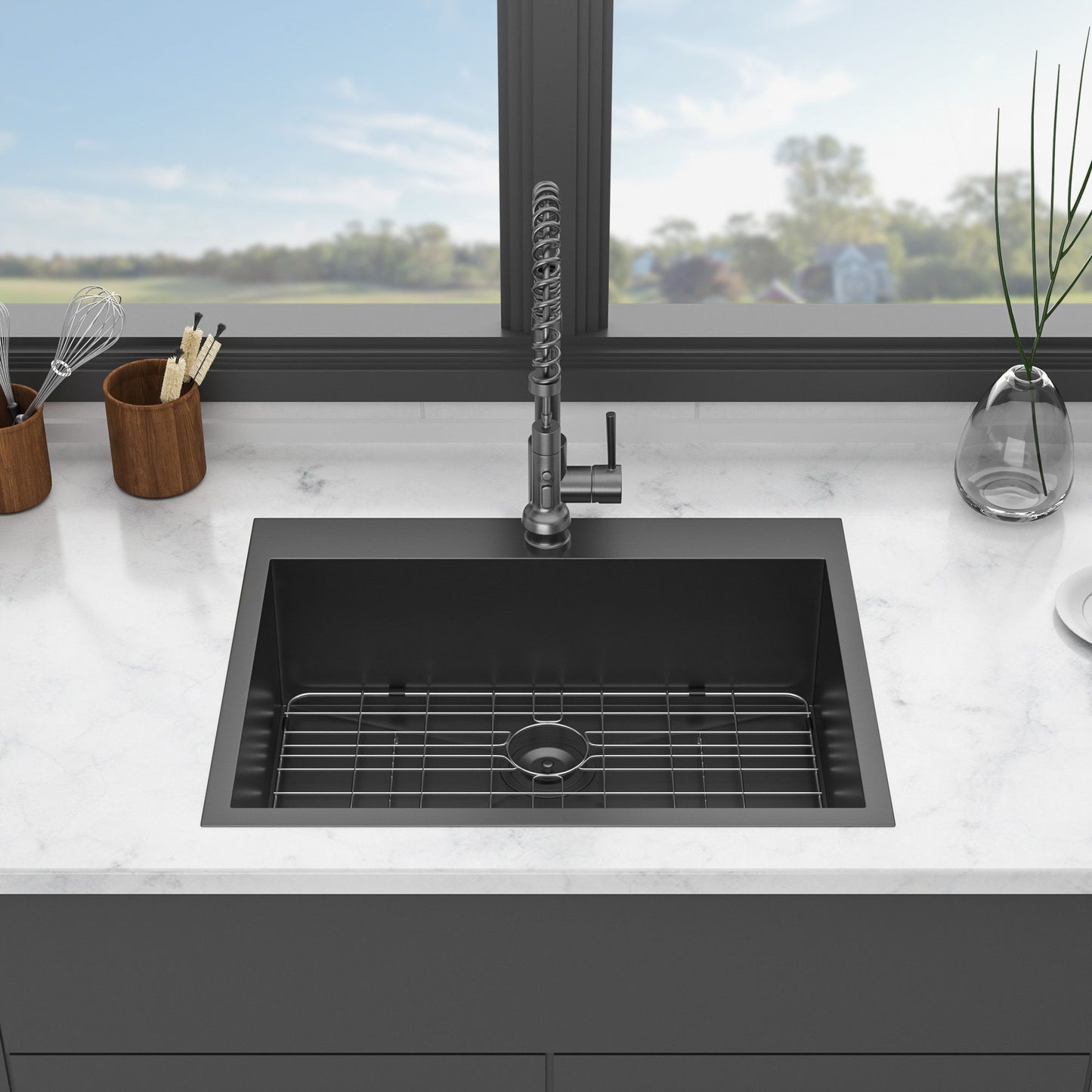 Drop In Kitchen Sink, 16 Gauge Stainless Steel, Topmount Daily Nest