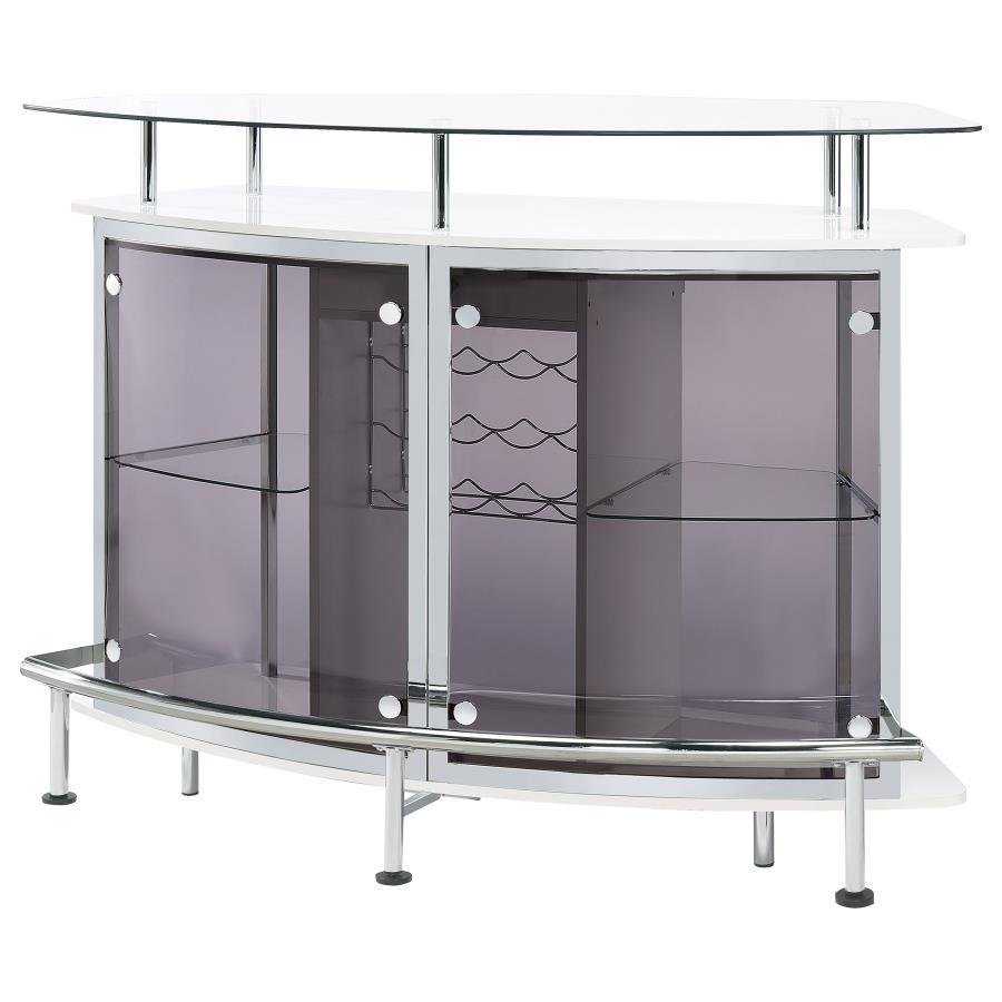 Gideon - Curved Glass Top Home Cabinet CoasterEssence