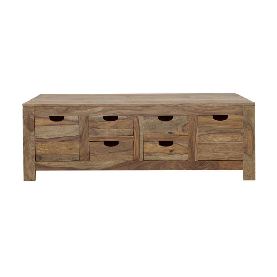 Esther - 6-Drawer Solid Wood Coffee Table - Natural CoasterElevations