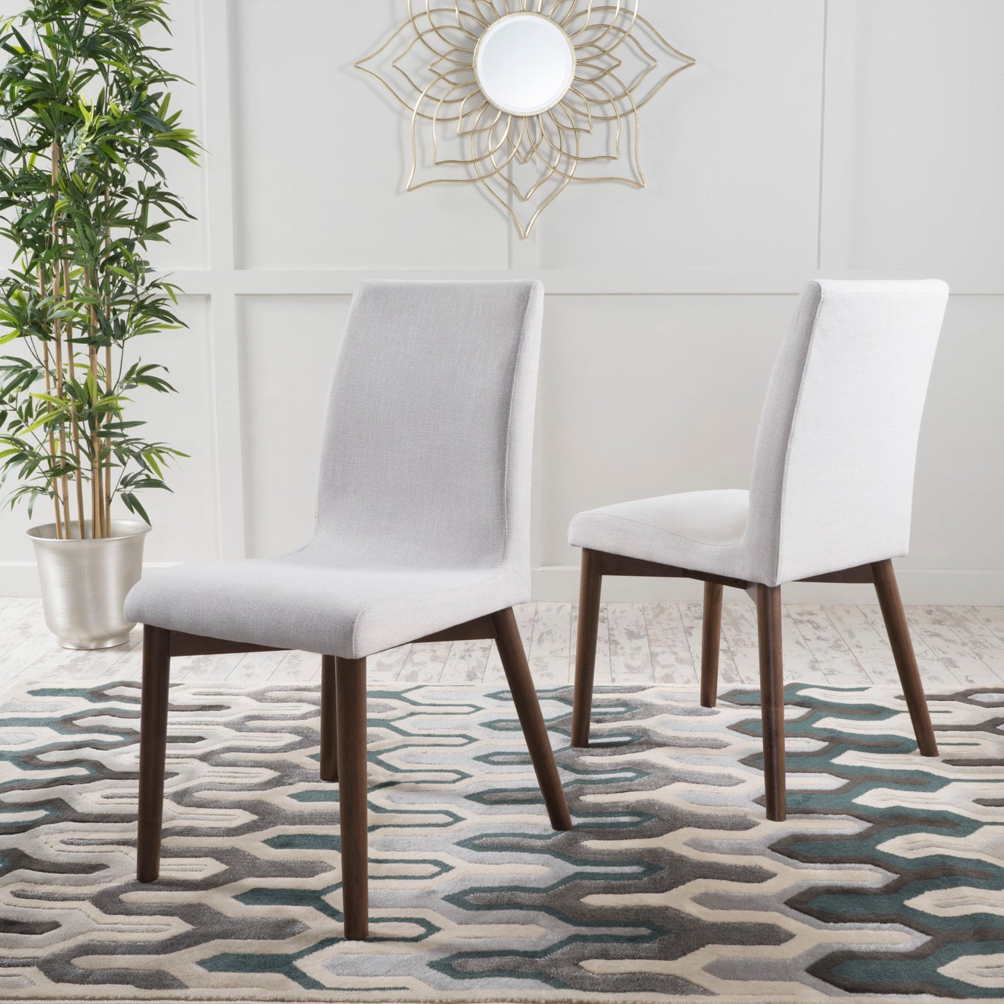 Scandinavian Modern Dining Chair Set Noble House