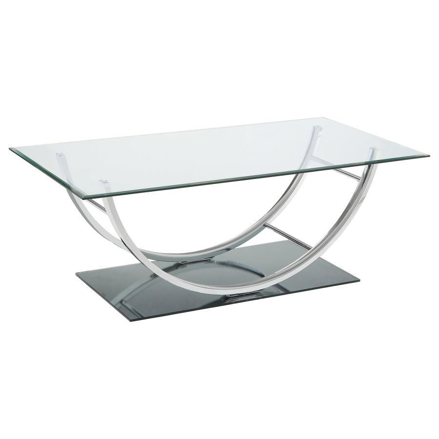 Danville - Rectangular U-Shaped Glass Top Table CoasterEssence