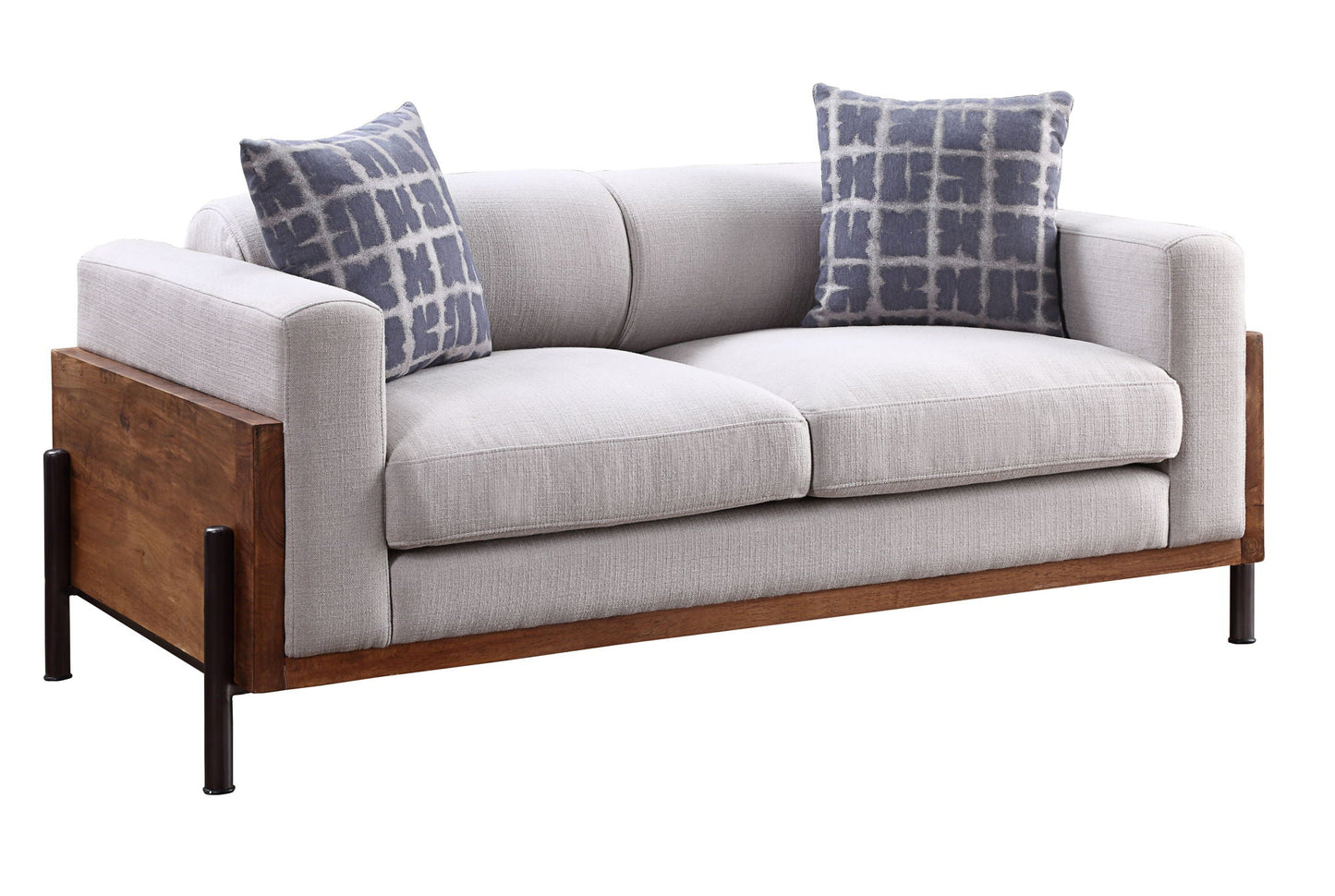 Pelton - Loveseat With 2 Toss Pillows - Walnut Acme
