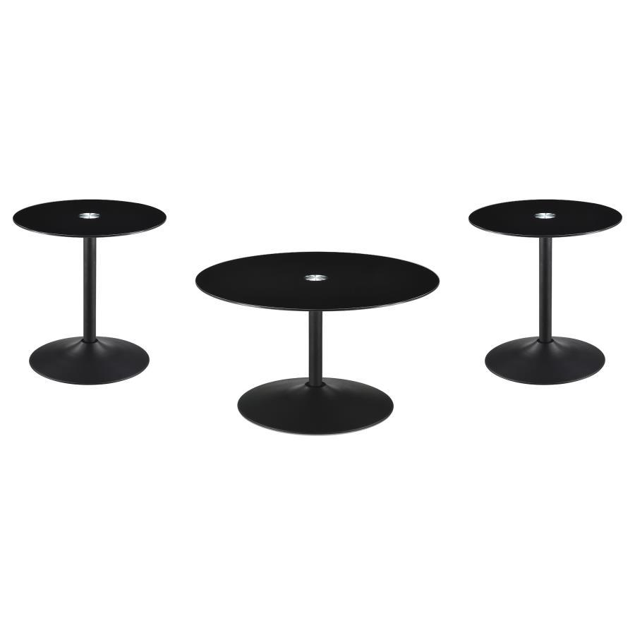 Ganso - Round Glass Top Coffee And End Table Set Coaster Fine Furniture