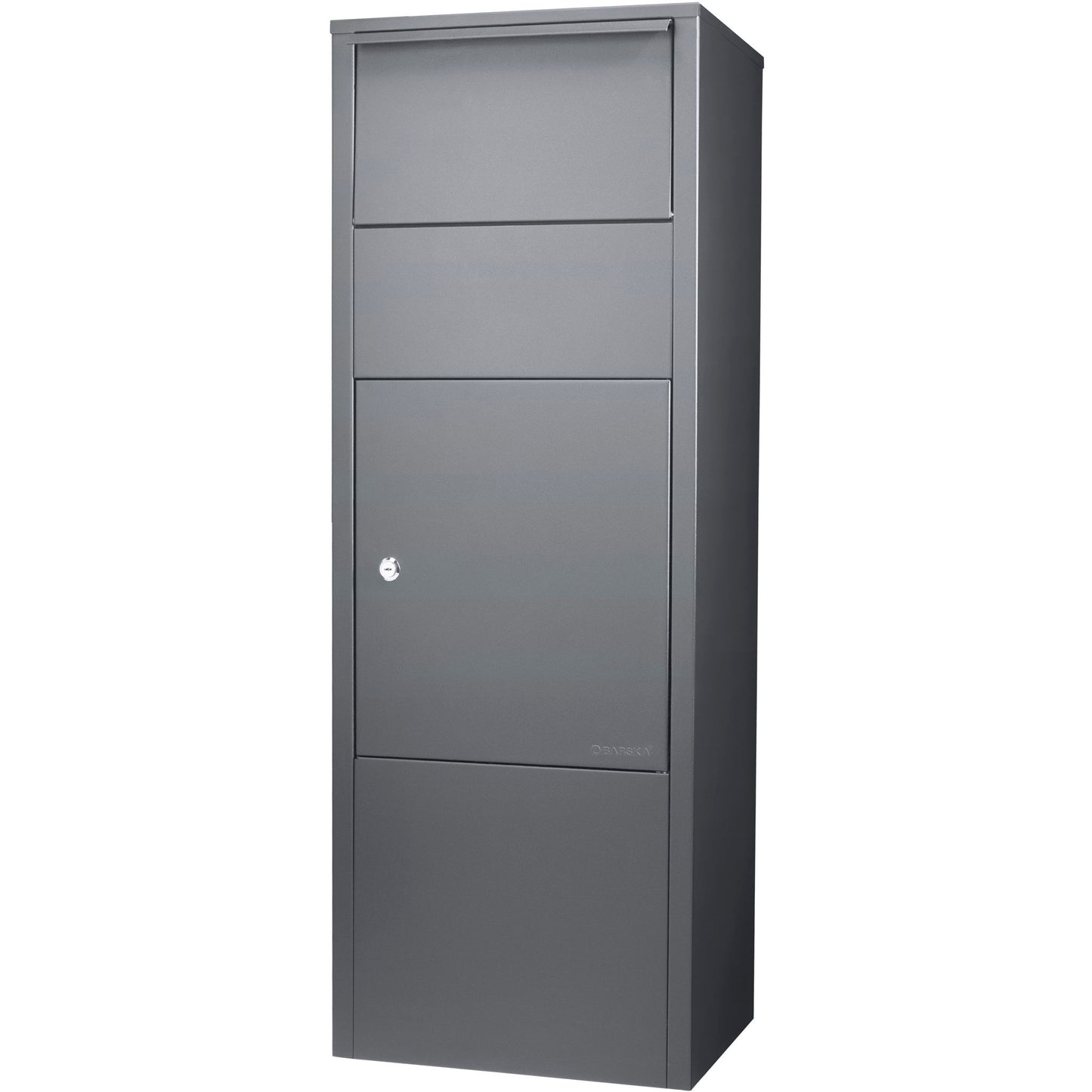 Steel Large Single Compartment Locking Parcel Drop Box With Keyed Access - Gray Daily Nest
