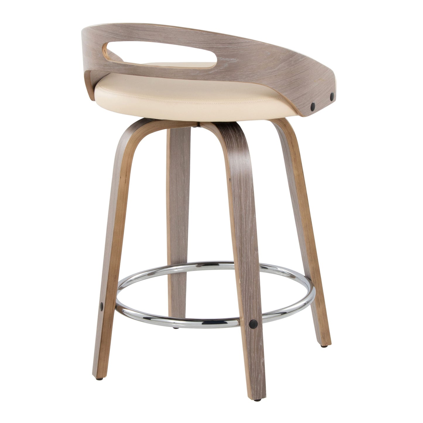 Cassis - Mid Century Modern Fixed Height Counter Stool With Swivel With Round Footrest (Set of 2) Lumi Source