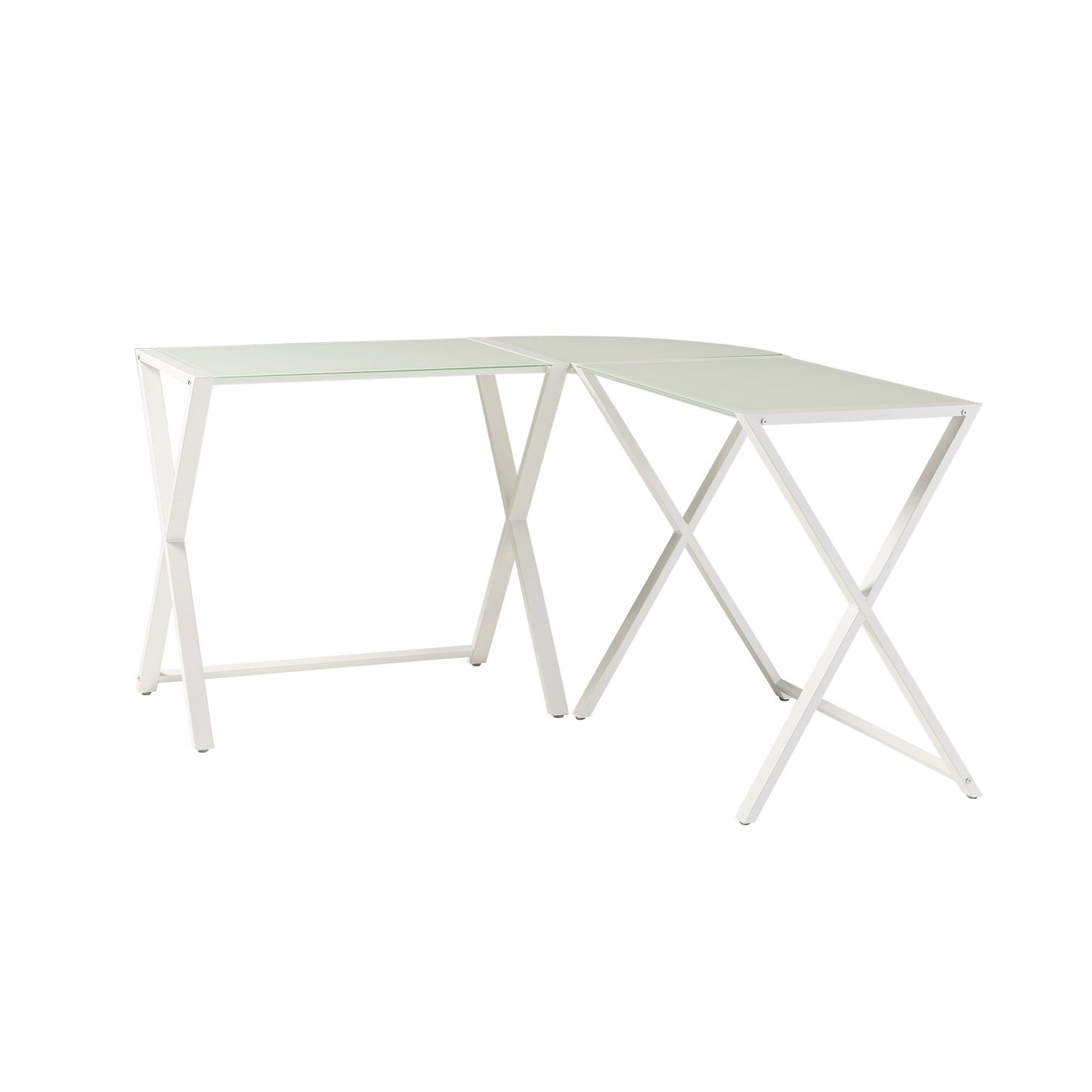 Modern X Leg L Shaped Computer Desk - White Walker Edison