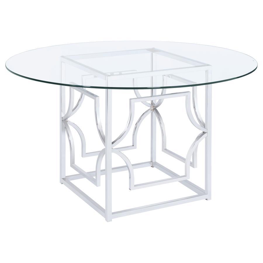 Starlight - Round Glass Top Metal Dining Table Coaster Fine Furniture