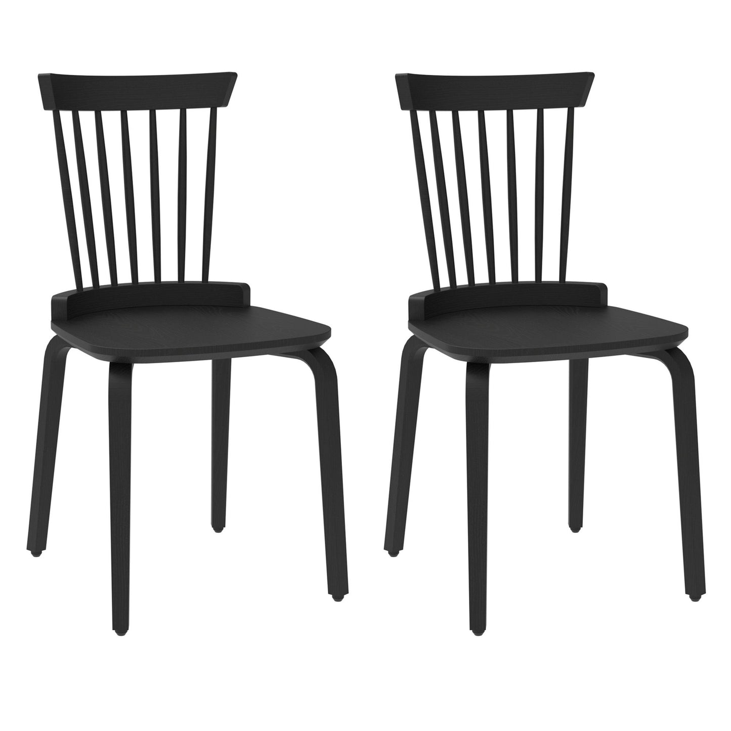 Solid Wood Slat Back Windsor Chair (Set of 2) Home Essentials