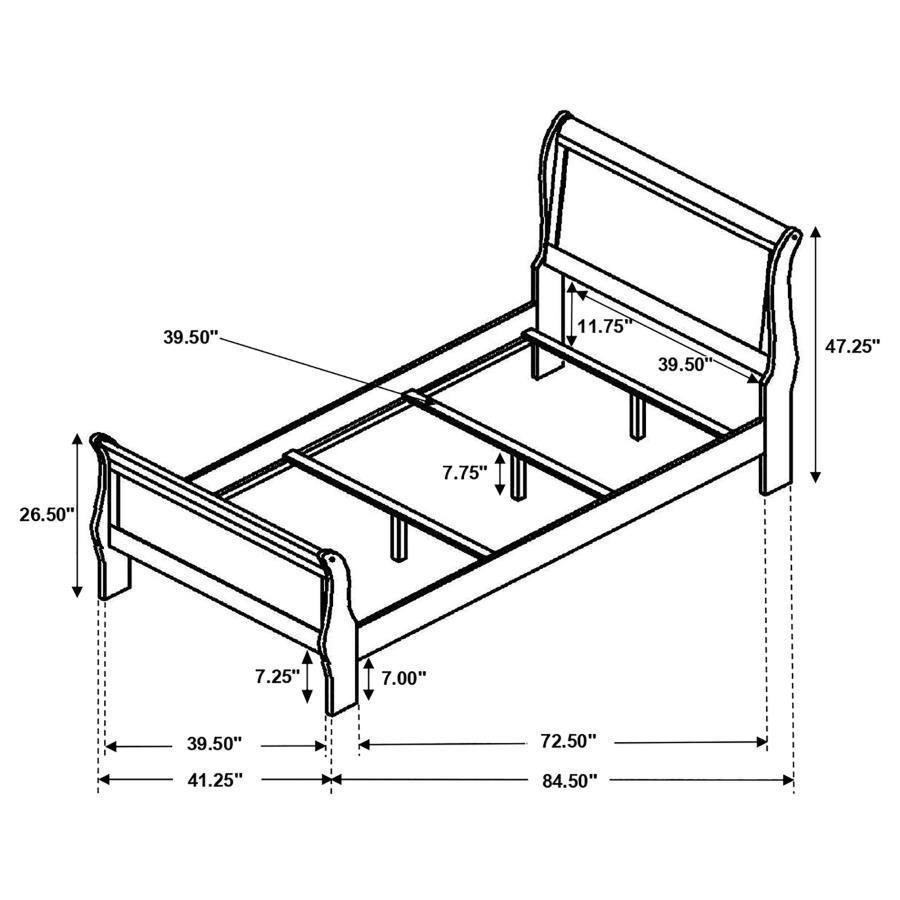 Louis Philippe - Panel Sleigh Bed CoasterEveryday