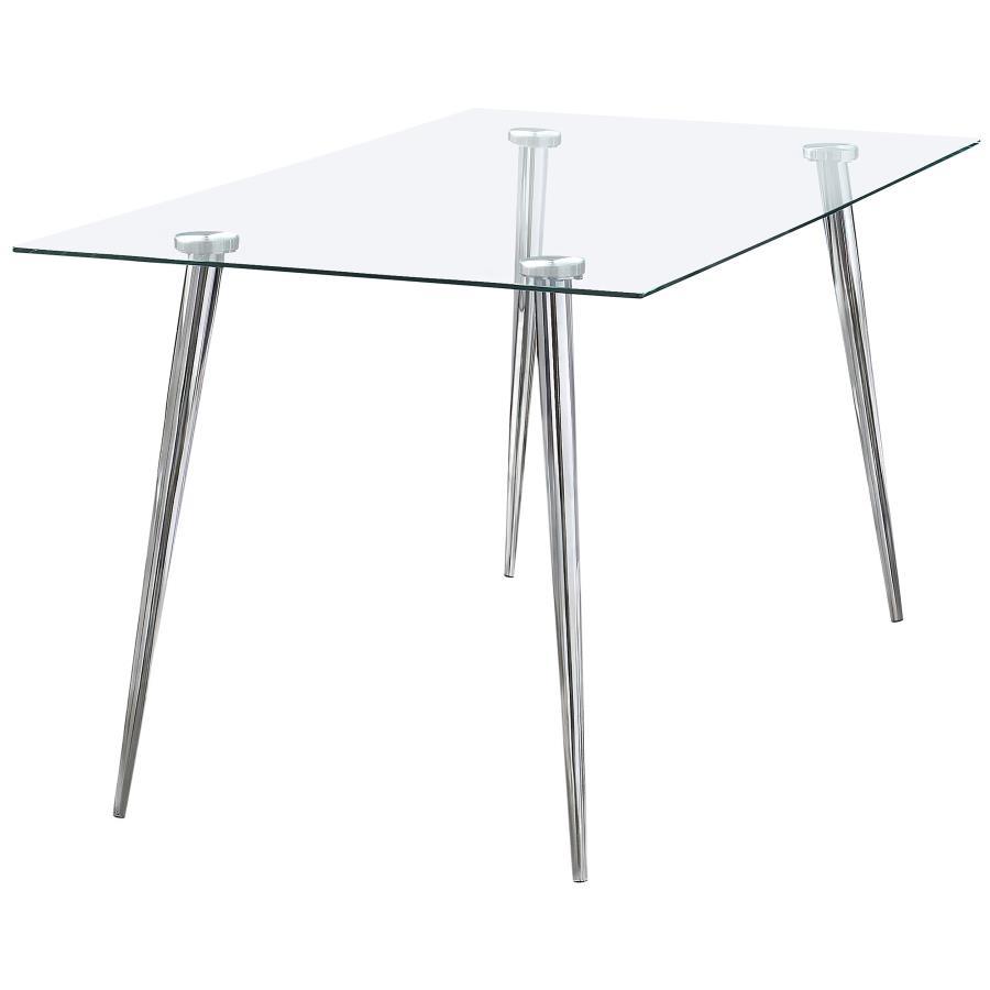 Gilman - Rectangular 64-inch Glass Top Dining Table CoasterEssence