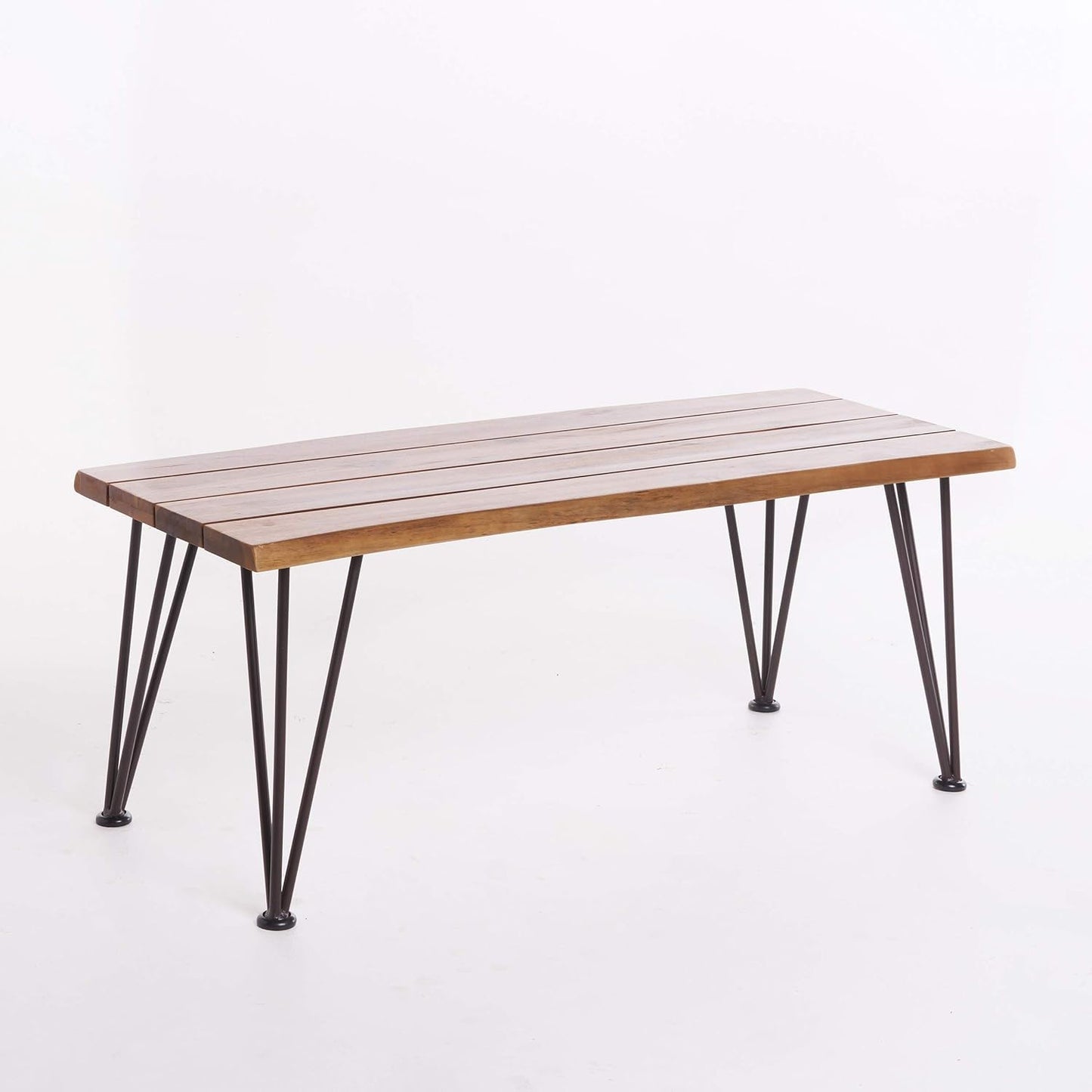 Zion - Outdoor Industrial Iron And Coffee Table - Teak Noble House