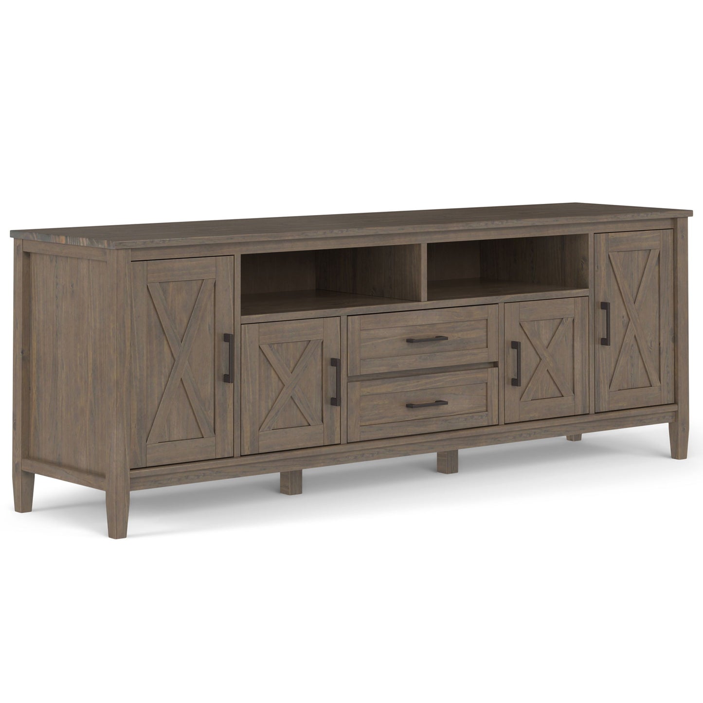 Ela - TV Media Stand - Smoky Brown Simpli-Home