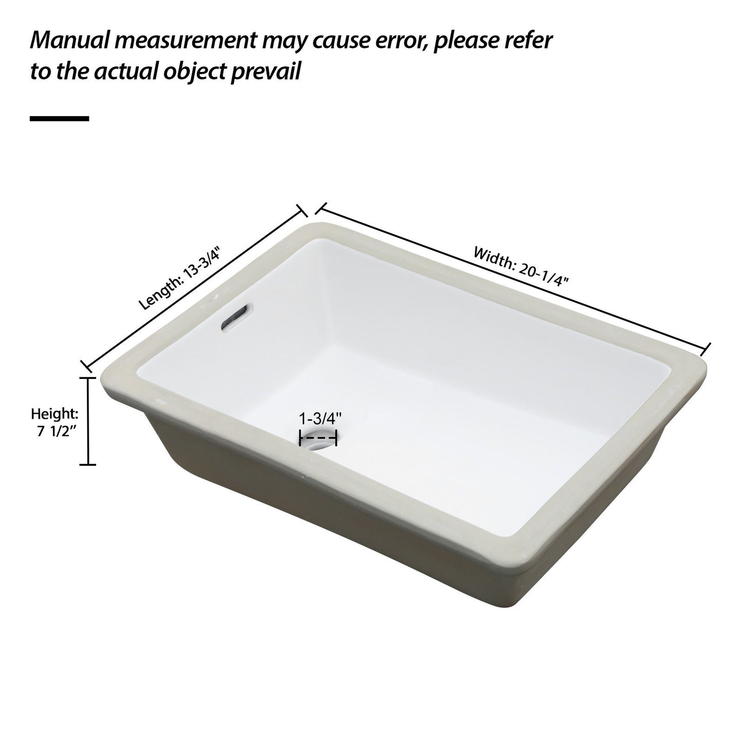 Vertical Undermount Bathroom Sink With Overflow - White Daily Nest