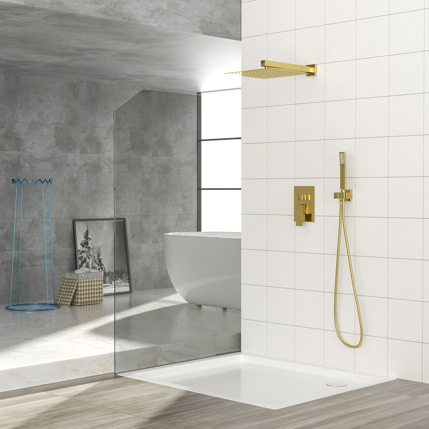 Dual Shower Head 10" Wall Mounted Square Shower System Daily Nest