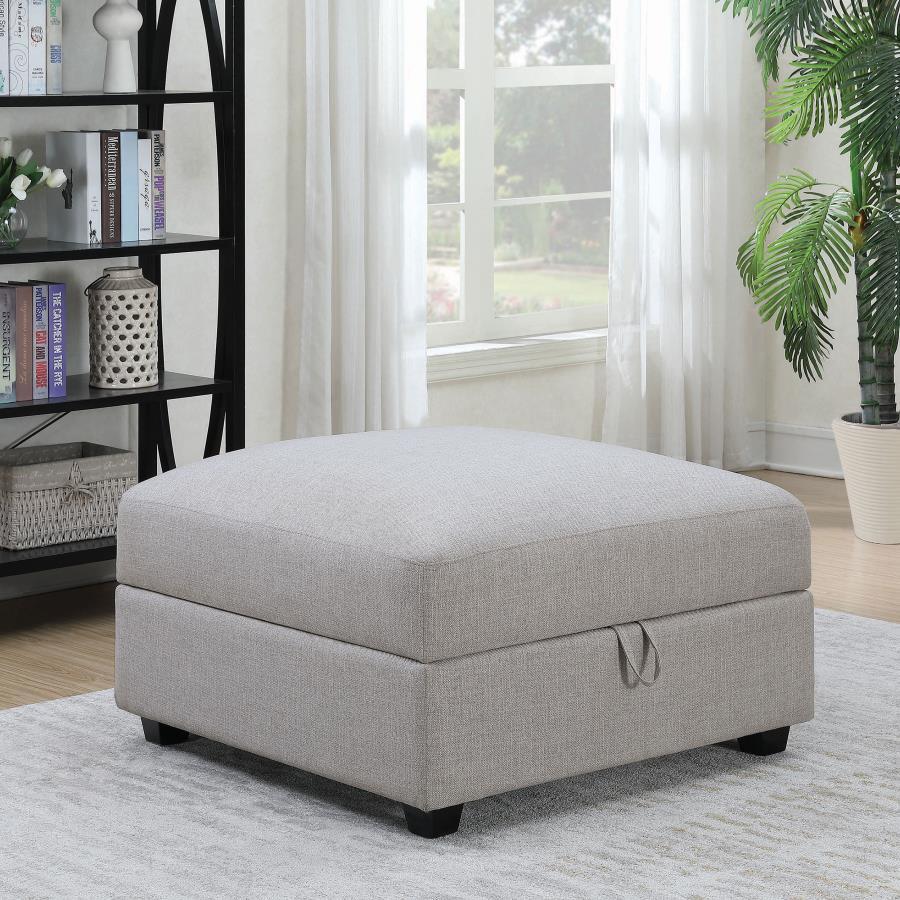Cambria - Square Upholstered Storage Ottoman - Gray CoasterElevations