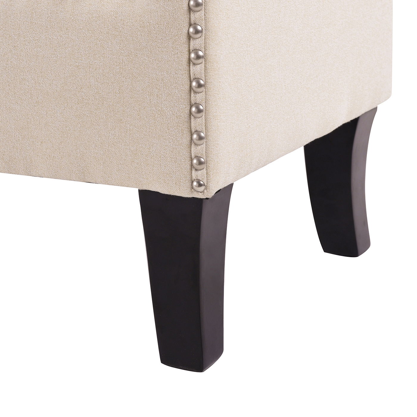 Kathy - Roll Arm Entryway Accent Bench - Sky Neutral Beige Jennifer Taylor Home