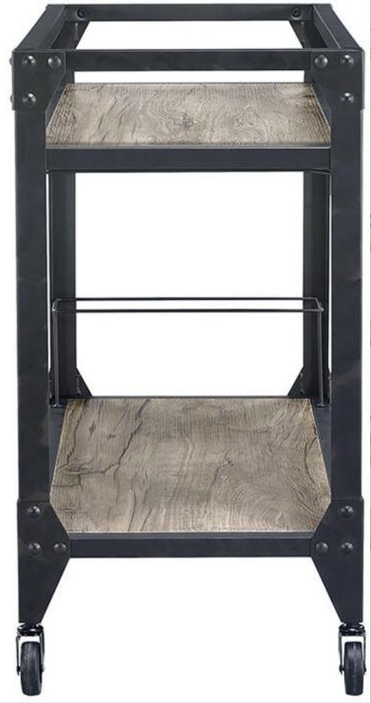 Jorgensen - Serving Cart - Rustic Oak / Charcoal Acme
