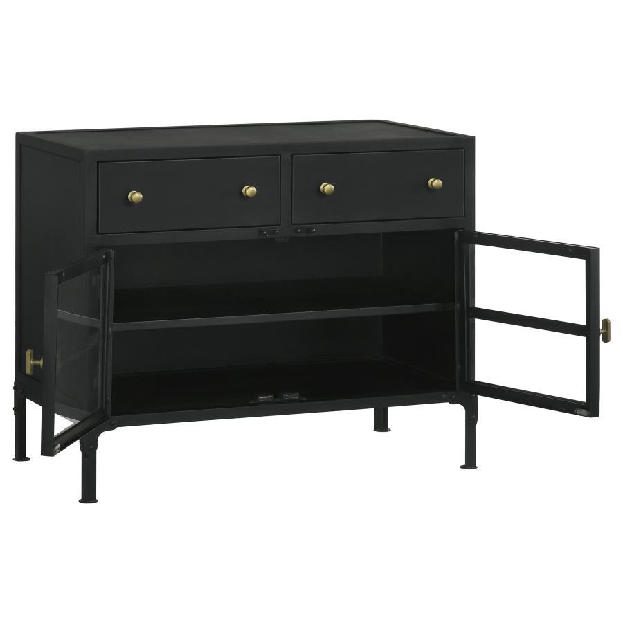 Sadler - 2-Drawer Metal Accent Storage Cabinet - Matte Black CoasterElevations