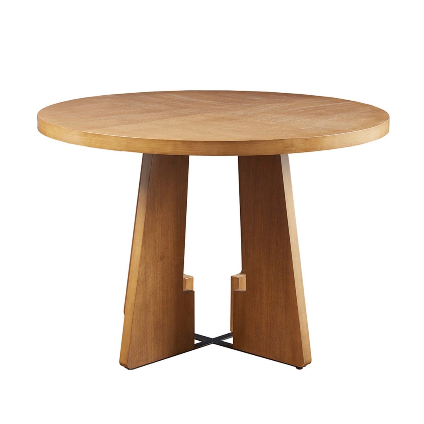 Modern Round Dining Table With Pecan Wood Veneer - Walnut JLA